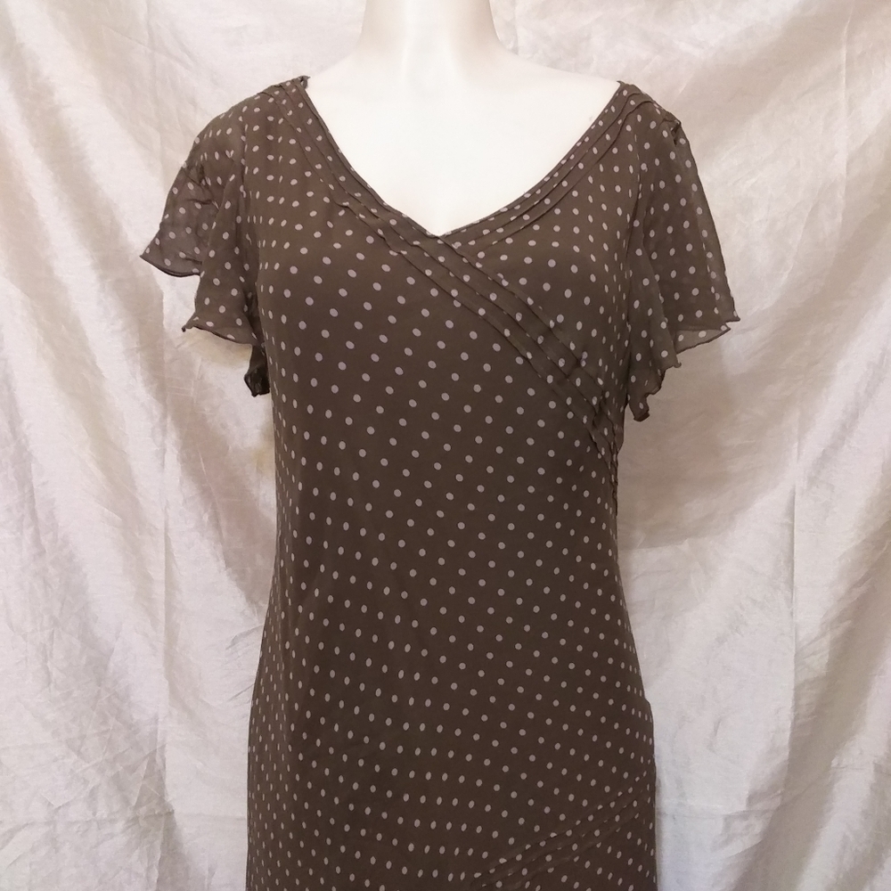 COPY - Adrienne Papell Silk Brown Dress